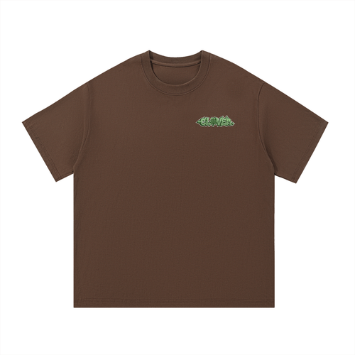 CLOVER Cotton T-Shirt- BROWN