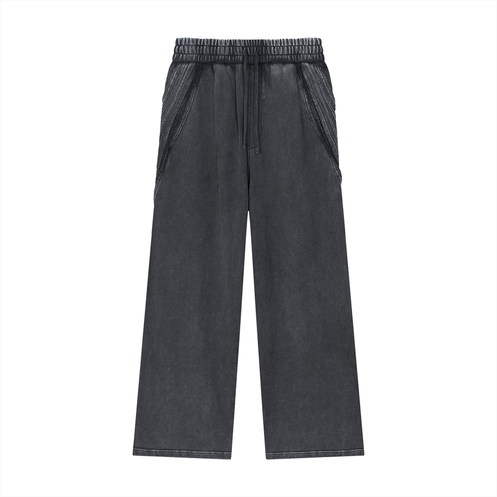 CLOVER- Snow Washed Tape Raw Edge Sweatpants