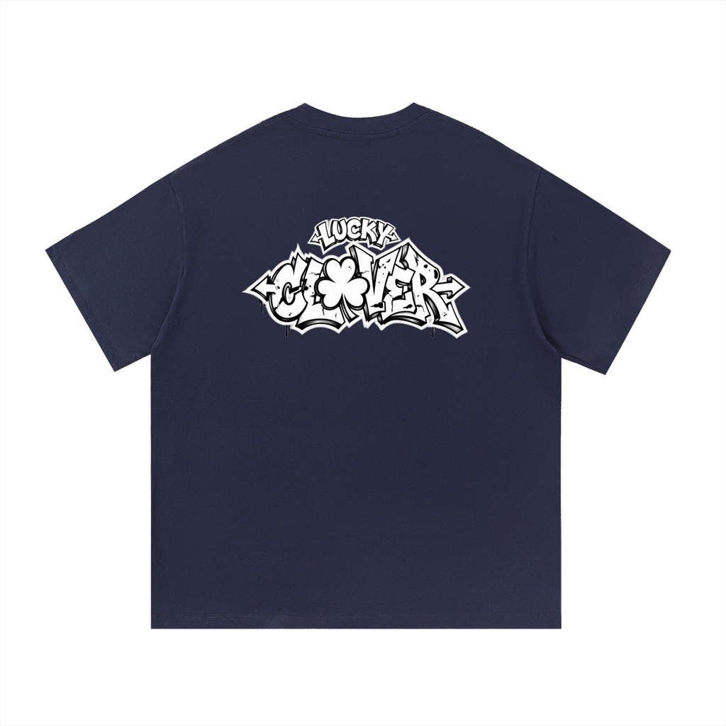 CLOVER Cotton T-Shirt- BLUE