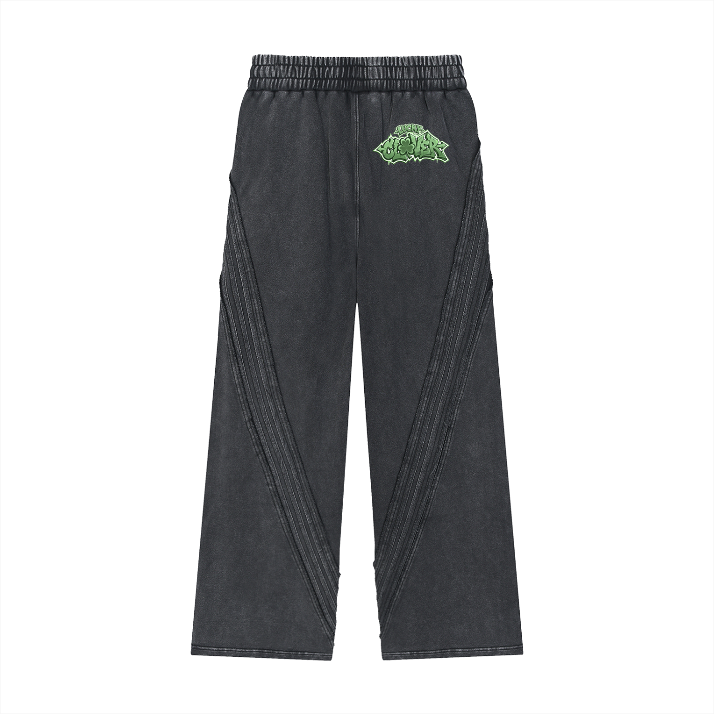CLOVER - Snow Washed Tape Raw Edge Sweatpants