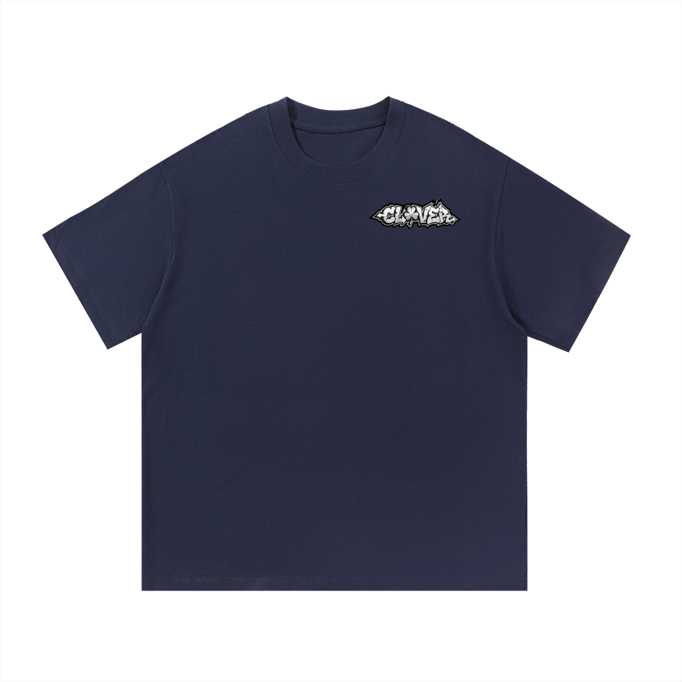 CLOVER Cotton T-Shirt- BLUE