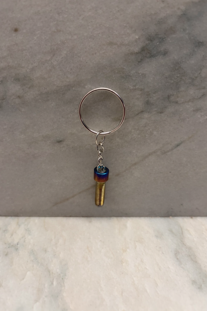 Burnt titanium keychain