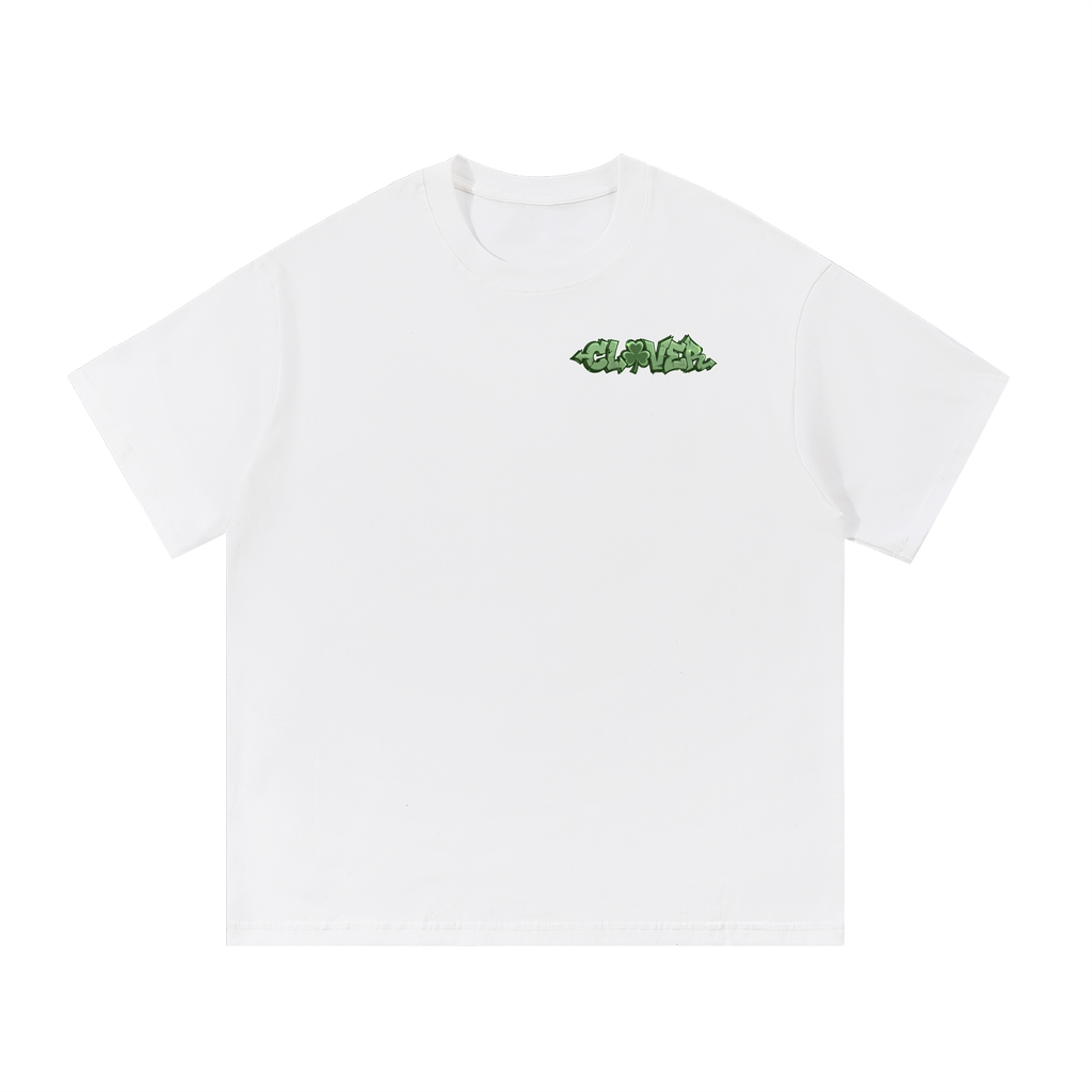 CLOVER Cotton T-Shirt- WHITE