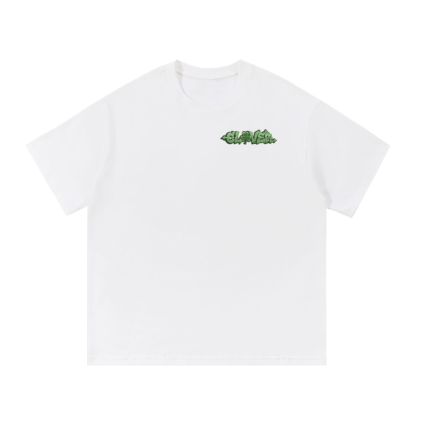 CLOVER Cotton T-Shirt- WHITE