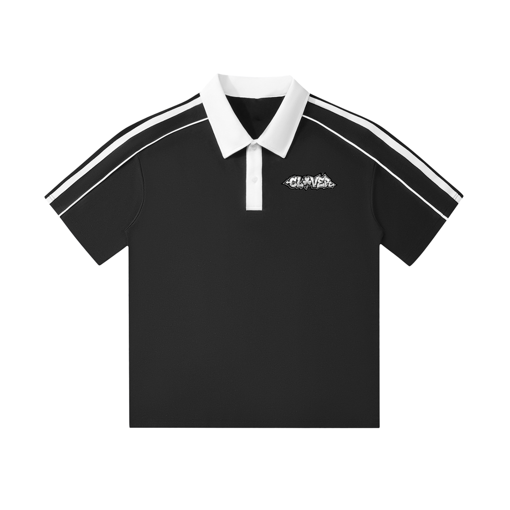 CLOVER- Collar Short-Sleeve Polo Shirt