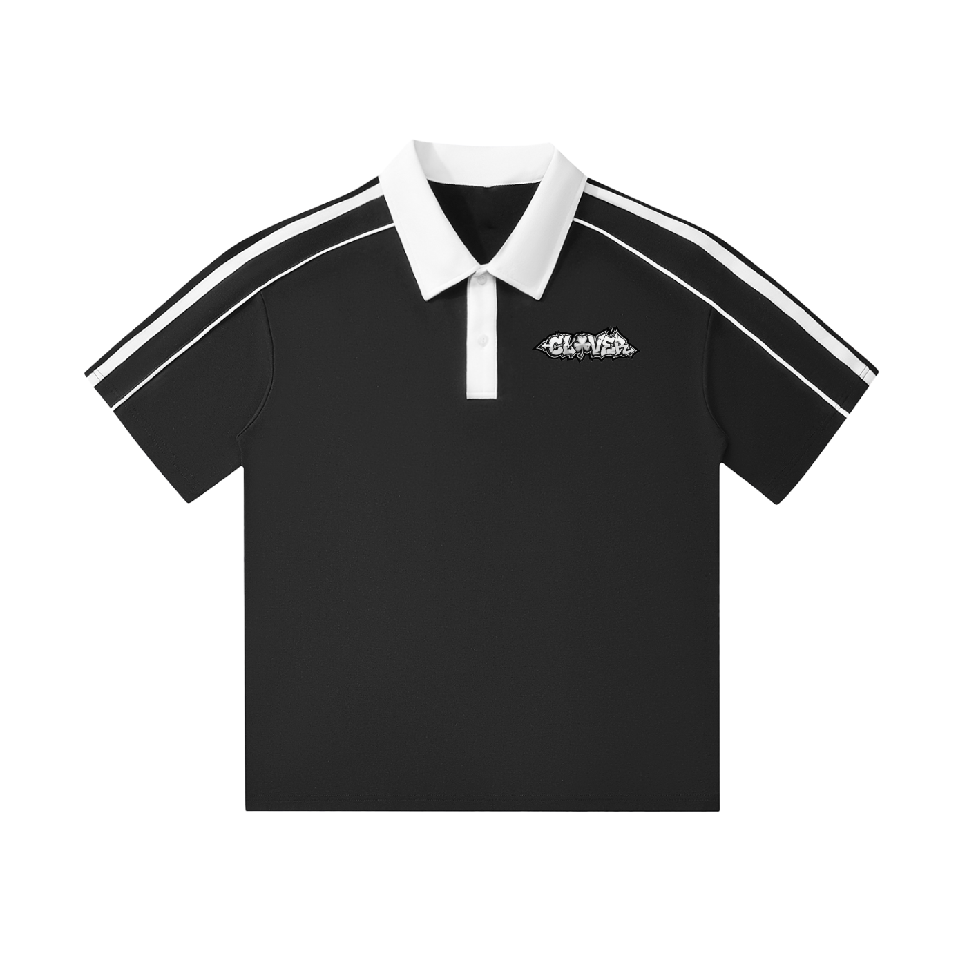 CLOVER- Collar Short-Sleeve Polo Shirt