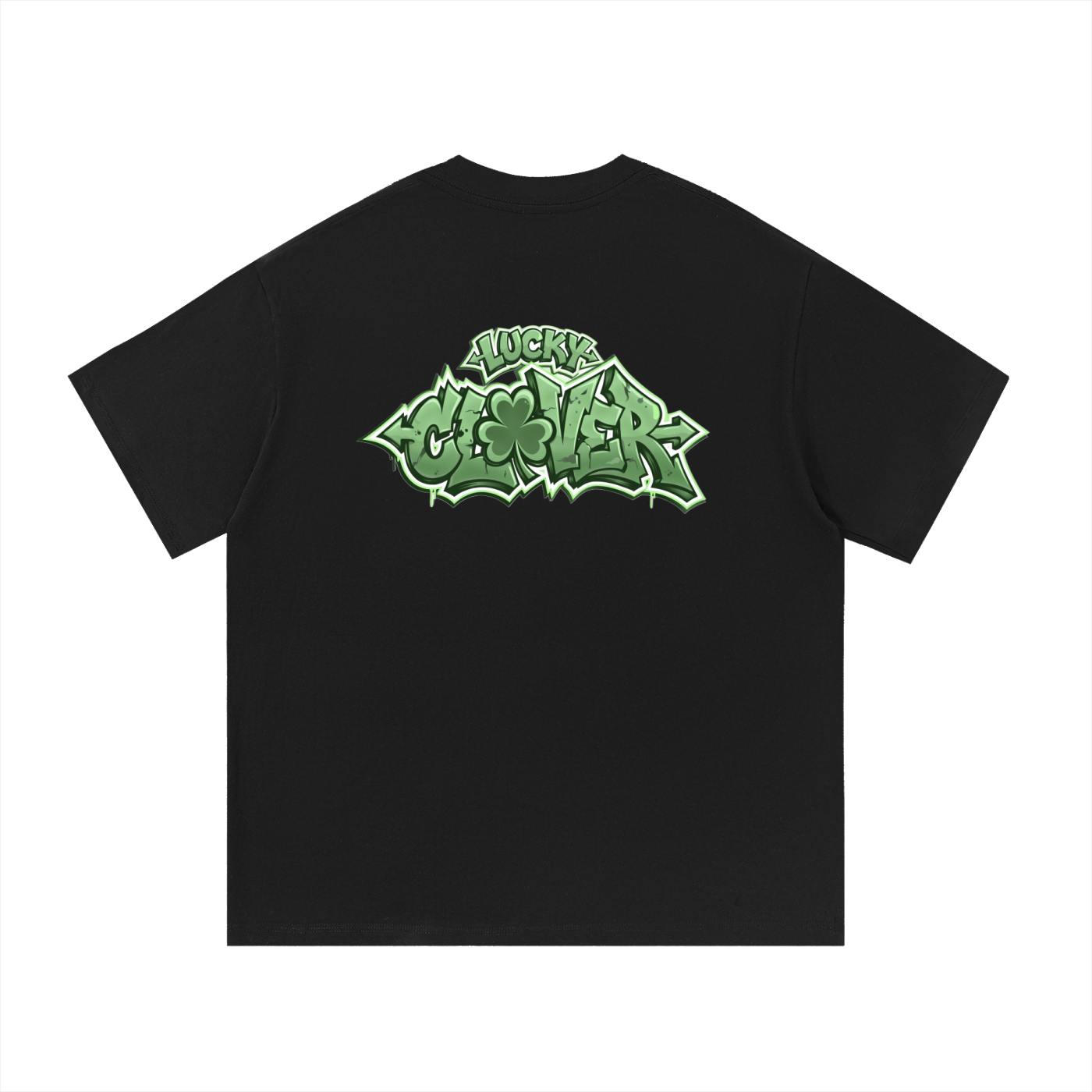 CLOVER Cotton T-Shirt-BLACK