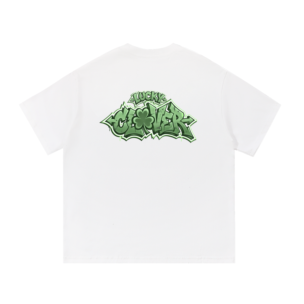 CLOVER Cotton T-Shirt- WHITE