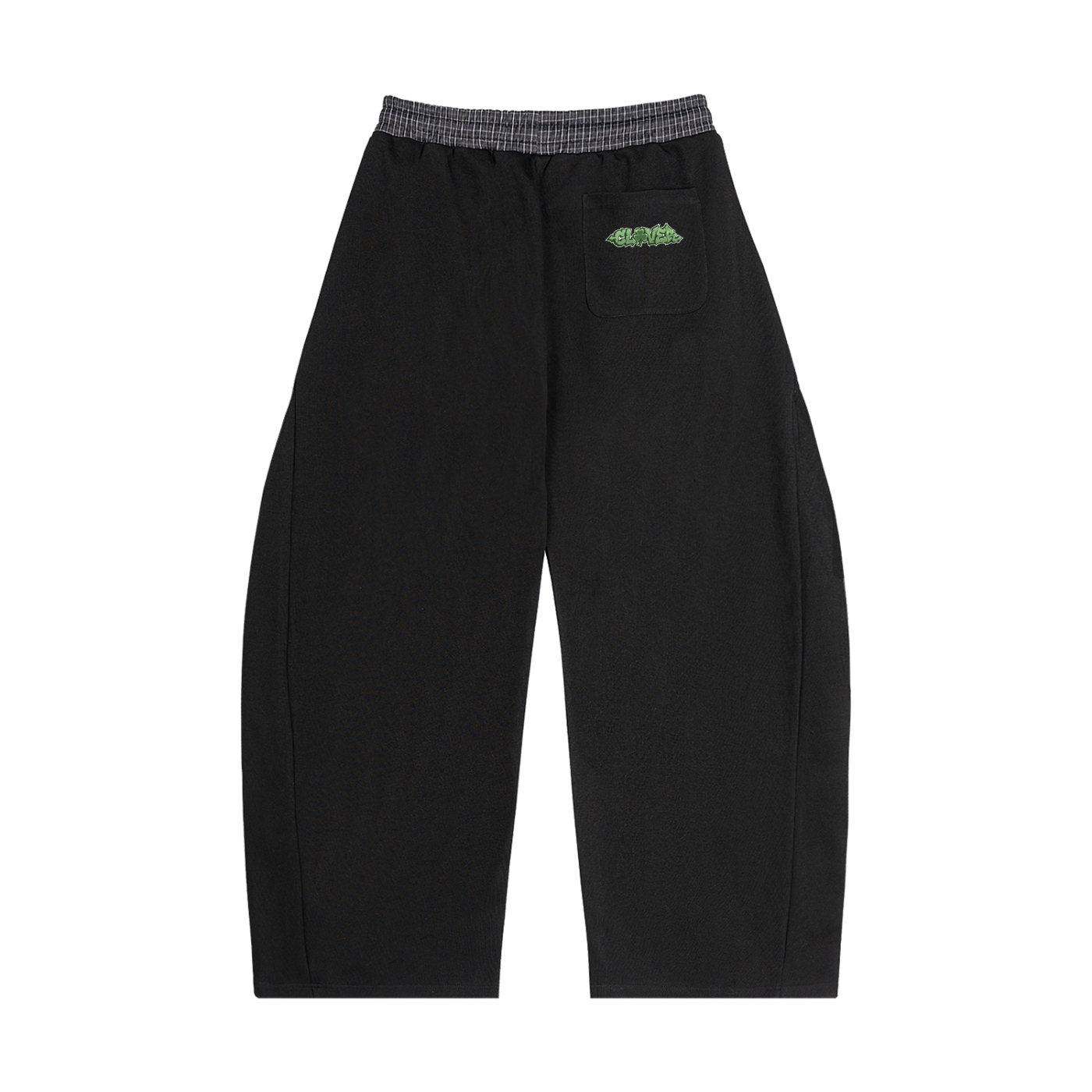 CLOVER-plaid Waistband Barrel Sweatpants